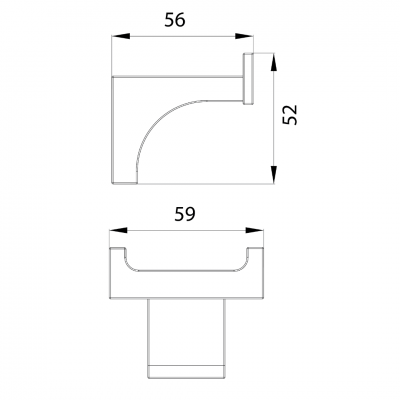 Διπλο Άγκιστρο 59x56mm Χρωμέ Interflex 187852