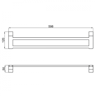 Πετσετοθήκη Διπλή 598x120mm Χρωμέ Interflex 187855