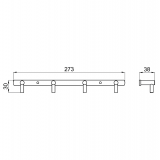 Τετραπλό Άγκιστρο 273x30mm Χρωμέ Interflex 187856