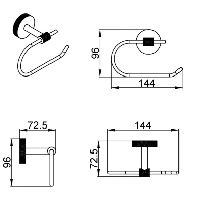 Χαρτοθήκη Μπάνιου 144x96mm Χρωμέ Interflex 187895