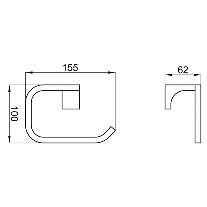 Χαρτοθήκη Μπάνιου 155x100mm Χρωμέ Interflex 187944