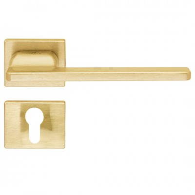 Πόμολα Πόρτας (Μονό ή Ζεύγος) Χειρολαβή με Ροζέτα Contemporary Square ILAVIO 2738 ZINC ALLOY MATERIAL BRASS MAT 15