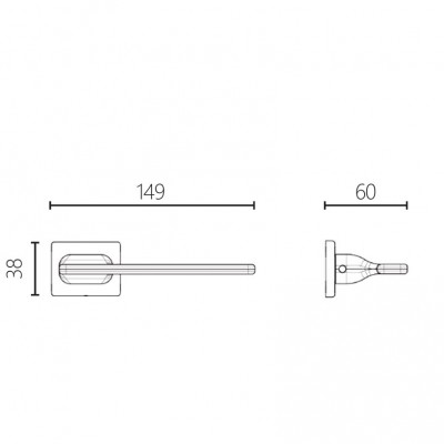 Πόμολα Πόρτας (Μονό ή Ζεύγος) Χειρολαβή με Ροζέτα Contemporary Square ILAVIO 2738 ZINC ALLOY MATERIAL POLISHED CHROME 16
