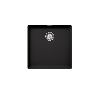 Νεροχύτης Ένθετος & Υποκαθήμενος Manhattan Cristalite 45.6x45.6 με 1 Γούρνα Για Ερμάριο 45 cm Schock 30050U-1401 Nero