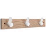 Κρεμάστρα απο Ξύλο με 3 Μεταλλικούς Γάντζους limestone ash tree 68x360x51mm Inofix 3724-2