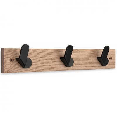 Κρεμάστρα απο Ξύλο με 3 Μεταλλικούς Γάντζους nordic ash tree 68x360x51mm Inofix 3724-3