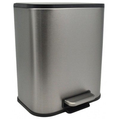 Χαρτοδοχείο Μπάνιου 5Ltr από Aνοξείδωτο Aτσάλι Aσημί 24x19.4x29.1εκ ANKOR 837526