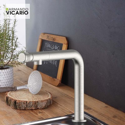 Μπαταρία Κουζίνας Lynea 400741-110 Vicario Inox Finish Italy