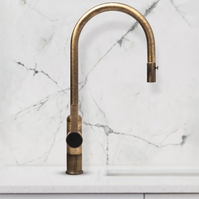 Μπαταρία Κουζίνας Lumiere 400785-221 Vicario Antique Brass Italy