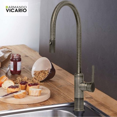 Μπαταρία Κουζίνας Lumiere 400785-410 Vicario Black Brushed Italy