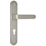 Πόμολο Πόρτας (Μονό ή Ζεύγος) Longevita Xειρολαβή με Πλάκα 4080-S05 σε Pearl Nickel Finish