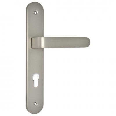 Πόμολο Πόρτας (Μονό ή Ζεύγος) Longevita Xειρολαβή με Πλάκα 4080-S05 σε Pearl Nickel Finish
