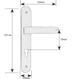 Πόμολο Πόρτας (Μονό ή Ζεύγος) Longevita Xειρολαβή με Πλάκα 4080-S05 σε Pearl Nickel Finish