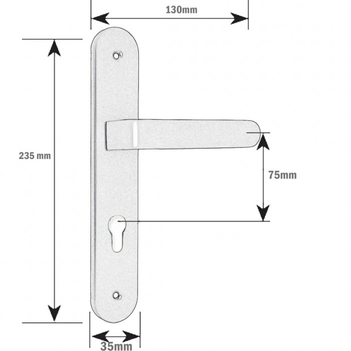 Πόμολο Πόρτας (Μονό ή Ζεύγος) Longevita Xειρολαβή με Πλάκα 4080-S05 σε Pearl Nickel Finish