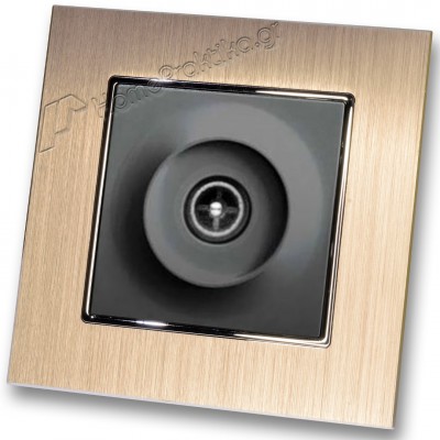 Πρίζα TV Tερματική Λευκή και Πλαίσιο Σαμπανιζέ Μεταλλικό HSERIES LINEME 50-00116-2_50-00121-25