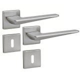 Πόμολα Πόρτας Ζεύγος Χειρολαβή με Ροζέτα 52080 Νίκελ Ματ