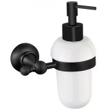 Επιτοίχιος Διανομέας Υγρού Σαπουνιού 125ml Black Matt με Λευκό Μπουκάλι Πορσελάνης 9306-624-400 Performa Victoria