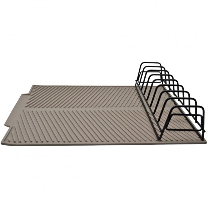 ​​​​​​​Πιατοθήκη Μεταλλική με Δίσκο Σιλικόνης Taupe 42x33x8εκ. ANKOR 841820