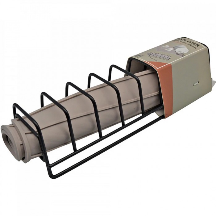 ​​​​​​​Πιατοθήκη Μεταλλική με Δίσκο Σιλικόνης Taupe 42x33x8εκ. ANKOR 841820