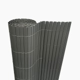 Καλαμωτή Σκίασης - Περίφραξης Πλαστική με Ολόκληρο Καλάμι 13mm Διπλής Όψης σε Γκρί Χρώμα 1x3m ANKOR 845354