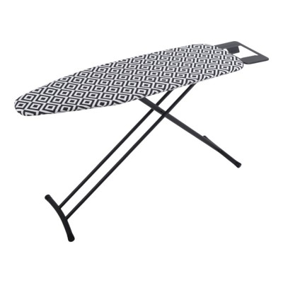 Σιδερόστρα 38x124εκ και Ύψος 78-95εκ Μαύρο Ματ με 100% Βαμβακερό Κάλυμμα 130x55εκ. ANKOR 847907