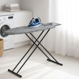 Σιδερόστρα 38x124εκ και Ύψος 78-95εκ Μαύρο Ματ με 100% Βαμβακερό Κάλυμμα 130x55εκ. ANKOR 847907