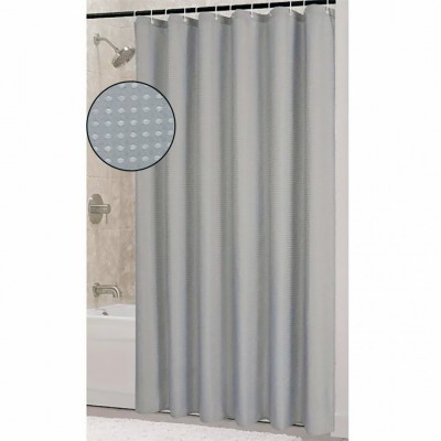 Κουρτίνα Μπάνιου Πολυεστερική Αδιάβροχη Mε Ζακάρ Διακόσμηση Γκρί 180x200εκ Ankor 835171