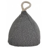 Διακοσμητικό Στοπ Πόρτας Υφασμάτινο Γκρί Με Χειρολαβή από Σχοινί 15x15x16εκ Ankor 845941