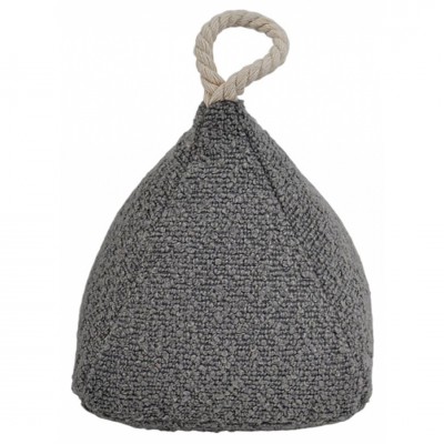 Διακοσμητικό Στοπ Πόρτας Υφασμάτινο Γκρί Με Χειρολαβή από Σχοινί 15x15x16εκ Ankor 845941