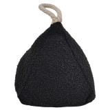 Διακοσμητικό Στοπ Πόρτας Υφασμάτινο Μαύρο Με Χειρολαβή από Σχοινί 15x15x16εκ Ankor 845958