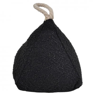 Διακοσμητικό Στοπ Πόρτας Υφασμάτινο Μαύρο Με Χειρολαβή από Σχοινί 15x15x16εκ Ankor 845958