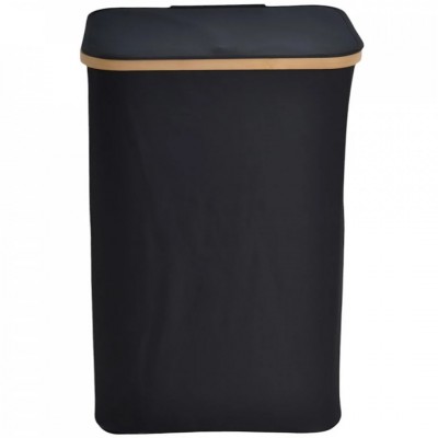 Καλάθι Απλύτων Υφασμάτινο σε Μαύρο Χρώμα με Μπαμπού Σκελετό 40x30x60εκ. Ankor 842223