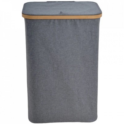 Καλάθι Απλύτων Υφασμάτινο σε Γκρί Χρώμα με Μπαμπού Σκελετό 40x30x60εκ. Ankor 842230