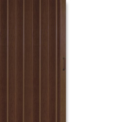 Μονόφυλλη Πτυσσόμενη Πόρτα Inox Kiss PVC  Τυποποιημένης Διάστασης 91x220cm Χρώμα Kαφέ Σκούρο DO400