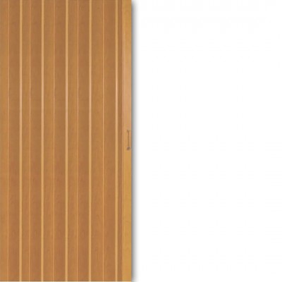 Μονόφυλλη Πτυσσόμενη Πόρτα Εσωτερική Φυσαρμόνικα Inox Kiss PVC  Τυποποιημένης Διάστασης 91x220cm Φυσικό Χρώμα Ξύλου D0100