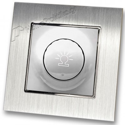 Ρεοστάτης Απλός (dimmer) 500W Ασημί Ματ με Πλαίσιο Ασημί Μεταλλικό HSERIES LINEME 50-00110-5_50-00121-18