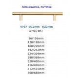 Λαβή Eπίπλων Ανοξείδωτη 4797 Ø12 Χρυσό Ματ 320mm Import Hellas