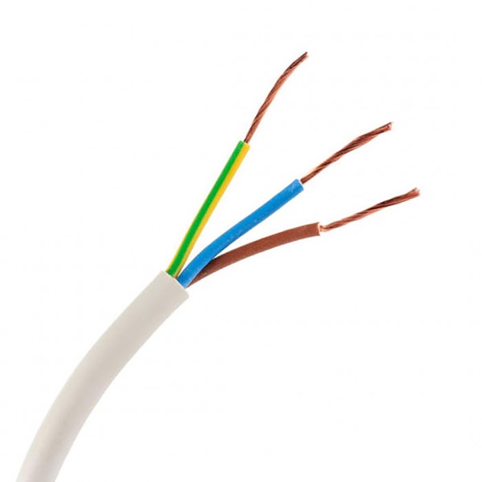 Καλώδιο Eύκαμπτο H05VV-F 3G0.75 (με γείωση) Λευκό