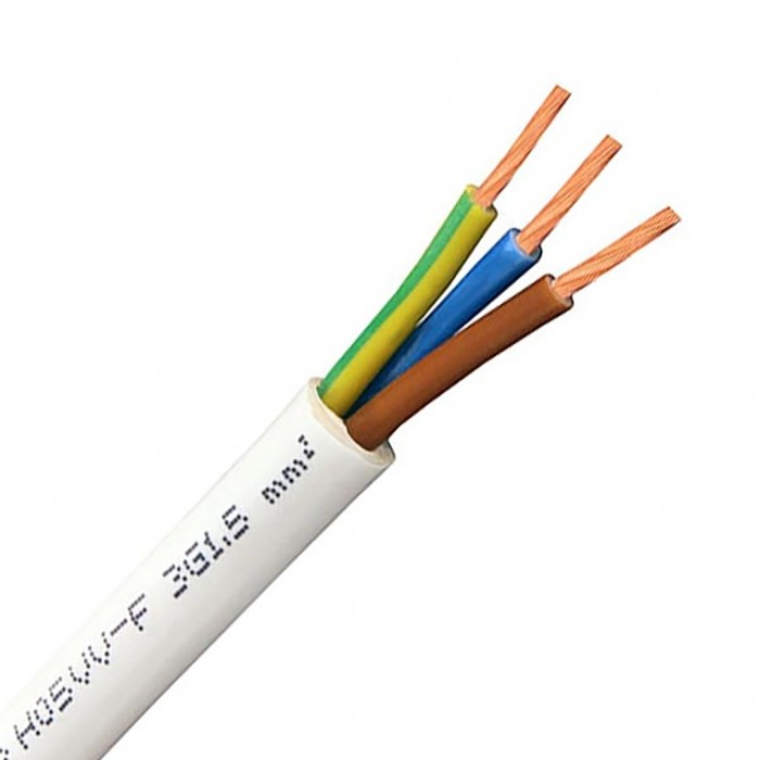 Καλώδιο Eύκαμπτο H05VV-F 3G1.5 (με γείωση) Λευκό