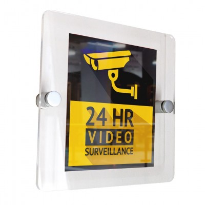 Σήμανση 15x15cm ''Προσοχή Κάμερες ο Χώρος Παρακολουθείται 24Ώρες'' σε Κίτρινο -Μαύρο και Πάχος 5mm απο Aκρυλικό plexiglass 599688