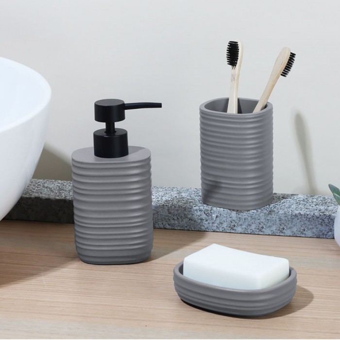 Επικαθήμενο Ντισπένσερ Πολυεστερικό Χρώμα Γκρί Ματ 8,1x8,1x16,9εκ. ANKOR 845163