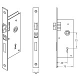 Κλειδαριά Domus Νίκελ Χωνευτή Μεσόπορτας με 2 κλειδιά 80540