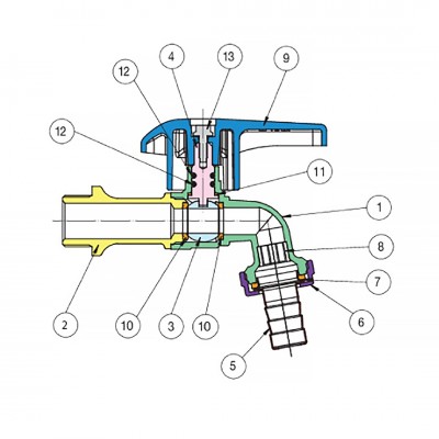 Κάνουλα - Βρύση Ero-Sfer Σφαιρική με Ρακόρ SE 1/2 0549040401