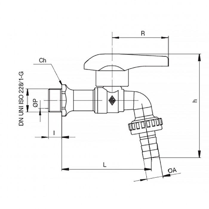 Κάνουλα - Βρύση Ero-Sfer Σφαιρική με Ρακόρ SE 1/2 0549040401
