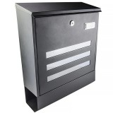 Γραμματοκιβώτιο με Θήκη Εφημερίδων Μαύρο 345x415x117mm FF Group 40268