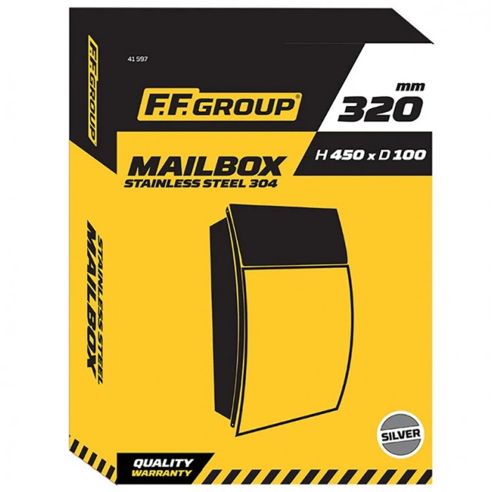 Γραμματοκιβώτιο Ανοξείδωτο Ασημί 300x450x100mm FF Group 41597