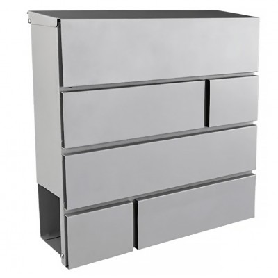 Γραμματοκιβώτιο με Θήκη Εφημερίδων Ασημί 370x370x105mm FF Group 41599