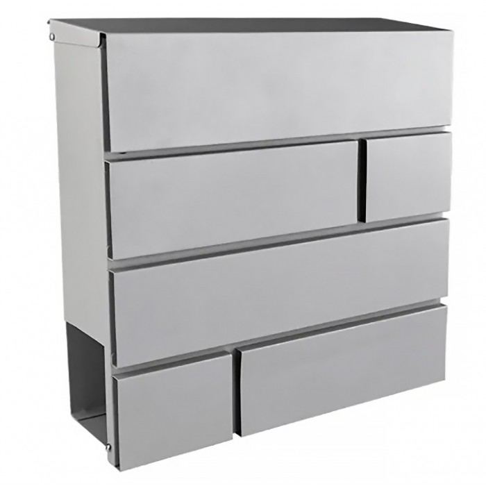 Γραμματοκιβώτιο με Θήκη Εφημερίδων Ασημί 370x370x105mm FF Group 41599