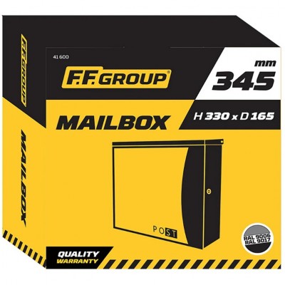 Γραμματοκιβώτιο Μαύρο - Ασημί 330x345x165mm FF Group 41600