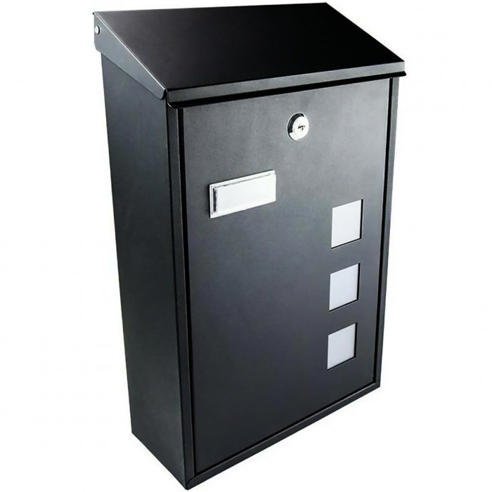 Γραμματοκιβώτιο με Παραθυράκι Μαύρο 400x253x110mm FF Group 40266